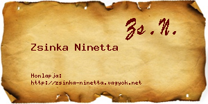 Zsinka Ninetta névjegykártya