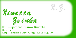 ninetta zsinka business card